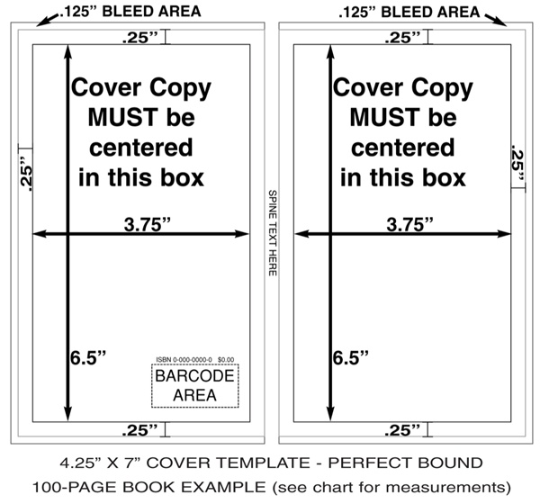 book template 4.25 by 7 custom book covers